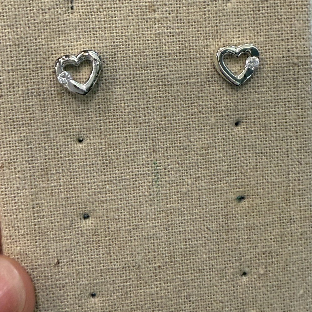Silver Heart Stud Earrings